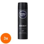 Nivea Men Deep Black deo spray 3x150 ml