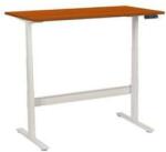 Manutan Expert irodai asztal, elektromosan állítható magasság, 140 x 80 x 62, 5 - 127, 5 cm, egyenes kivitel, ABS 2 mm, cseresznye