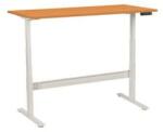 Manutan Expert irodai asztal, elektromosan állítható magasság, 160 x 80 x 62, 5 - 127, 5 cm, egyenes kivitel, ABS 2 mm, bükk