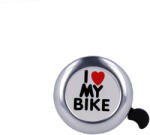 Forever Outdoor Kerékpár bicikli csengő ezüst I LOVE MY BIKE felirattal (BIKE00025)