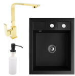 NERO Parma mat black + Design Gold + dispenser