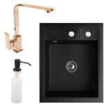 NERO Parma mat black + Design Rose-Gold + dispenser
