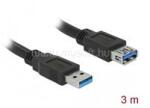 Delock kábel USB 3.0 Type-A male / female hosszabbító 3m fekete (DL85057) (DL85057)