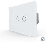 LIVOLO Intrerupator Dublu Cap Scara / Cruce cu Touch LIVOLO din Sticla - Standard Italian