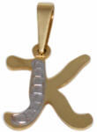Ékszershop Bicolor "K" betű arany medál (1201901)