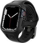 Apple Watch 7-8 (45mm), Szilikon védőkeret és szíj, Spigen Liquid Air Pro, fekete