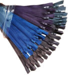  RT0 18 cm zárt műanyag spirál fogú 25 db -os cipzár csomag / Barna - Szürke és Kék árnyalatokban