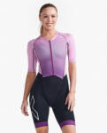 2XU - costum triatlon femei cu maneca scurta - Light Speed Sleeved - roz lila (WT7018d-PARWHT)