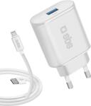 SBS hálózati gyorstöltő Lightning kábellel 2.1A (TEKITTRLH21AWFAST) (SB 37119)