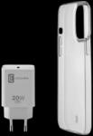 Cellularline Pachet Husa+Incarcator Retea Cellularline pentru iPhone 13 Pro Max Transparent - cel