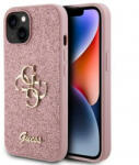 GUESS Husa Guess PU Fixed Glitter 4G Metal Logo pentru iPhone 13 Pink - cel