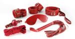 Crushious Stapani si Servitoare BDSM Set Bondage 8 Piese Captusite Rosu Experimenteaza Partea Senzoriala a Sexului