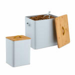 Kutyaeledel tároló doboz bambusz fedelű 2 db-os készlet 5, 5 és 13, 5 literes 10048222
