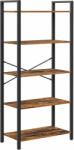 VASAGLE 5 szintes fa könyvespolc, acélvázas, ipari stílusú, 30x66 (EZ-LLS061B01)