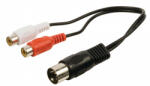 Nedis DIN - RCA kábel | DIN dugó / 2x RCA aljzat | 0, 2 m (CAGL20250BK02)