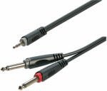 Soundsation SJJJ-50BK - Y-adapter kábel: 3.5mm Jack papa SZTEREO - 2x6.3mm Jack papa MONO / 5m - I076I