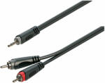 Soundsation SJRR-30BK - Y-adapter kábel: 3.5mm Jack papa SZTEREO - 2xRCA papa / 3m - H620H