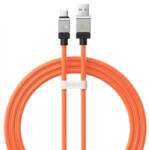  USB töltő- és adatkábel, USB Type-C, 100 cm, 6000 mA, 100W, törésgátlóval, gyorstöltés, Baseus Coolplay, CAKW000607, narancssárga