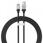  USB töltő- és adatkábel, Lightning, 100 cm, 2400 mA, törésgátlóval, gyorstöltés, Baseus Coolplay, CAKW000401, fekete