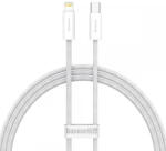  USB Type-C töltő- és adatkábel, Lightning, 100 cm, 20W, gyorstöltés, PD, cipőfűző minta, Baseus Dynamic, CALD000002, fehér
