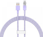  USB töltő- és adatkábel, USB Type-C, 100 cm, 6000 mA, 100W, gyorstöltés, cipőfűző minta, Baseus Explorer, CATS010405, lila