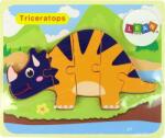 Lean Sport Puzzle din lemn Dinozauri Triceratops Ankylosaurus Orange (10343) Puzzle