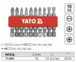 TOYA Biți de șurubelniță Yato 5.6mm Ph1 Ph2 Pz1 Pz2 50mm 1/4 10buc. YT-0483 (YT-0483) Set capete bit, chei tubulare