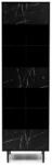 Expedo Vitrina NEROLI, 60x200x41, negru/marmura neagra Vitrina