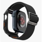 Spigen FIT LITE PRO pótszíj (egyedi méret, textil, ütésállóság + szilikon keret) FEKETE Apple Watch Series 9 45mm, Watch Series 8 45mm, Watch Series 7 45mm (ACS07103)