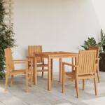 vidaXL 4 db tömör tíkfa rakásolható kerti szék 56.5x57.5x91 cm (3157901)