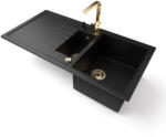 NERO Solarys mat black + Design Gold + dispenser gold