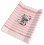  Babastar puha 2 ékes pelenkázó lap 50*70 cm - Rózsaszín cica pillangóval