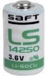 Saft 1/2 AA lítium elem, 3, 6V 1200 mAh, 15 x 25 mm, Saft LS14250 - aqua