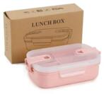 TOO KT-113-P rózsaszín búzaszalma műanyag ebédlő doboz, 6.3×13×21.8 cm (KT-113-P)