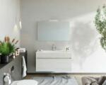 Savinidue Bogota 100cm-es 1 fiókos fürdőszobaszekrény fehér tölgy + mosdó - mindigbutor