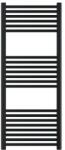 HeizTech Calorifer portprosop pentru baie, decorativ, negru, drept, cu 21 tevi, 500 x 1200, 535 W (R-B-500-1200-N-H)