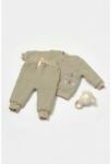 BabyCosy Set bluza dublata si pantaloni Ursulet, Winter muselin, 100% bumbac - Verde, BabyCosy (Marime: 18-24 Luni) (BC-CSYM7028-18)