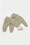 BabyCosy Set bluza cu buzunar si pantaloni Ursulet, Winter muselin, 100% bumbac dublat - Verde, BabyCosy (Marime: 18-24 Luni) (BC-CSYM7031-18)