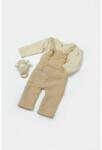 BabyCosy Set bluza si salopeta, Winter muselin, 100% bumbac - Apricot, BabyCosy (Marime: 6-9 luni) (BC-CSYM7047-6)