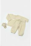 BabyCosy Set bluza si pantaloni, Winter muselin, 100% bumbac - Stone, BabyCosy (Marime: 12-18 Luni) (BC-CSYM7015-12)