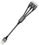 4smarts 3in1 ForkCord kábel Micro/Type-C/Lightning kábel, 20cm, fekete (4S468745)