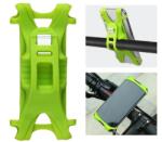 Spyral univerzális szilikon telefontartó kerékpárra, 4-6 colos telefonokhoz, kormányra szerelhető, pántos, zöld