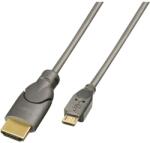 Lindy 0.5m HDMI - USB 2.0 Micro B M/M 0, 5 M Micro USB Fekete, Antracit (41565) (41565)