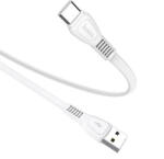  USB töltő- és adatkábel, USB Type-C, 100 cm, 2400 mA, törésgátlóval, lapos, Hoco X40 Noah, fehér