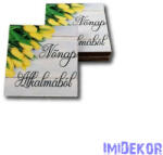  Négyzet alakú fa 5x5cm 5db/csomag - Nőnap alkalmából sárga tulipános