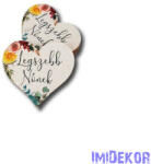  Szív alakú fa 5x5, 5cm 5db/csomag - Legszebb nőnek