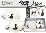 Hanipol Carmani Porceláncsésze+alj 250ml, 2 személyes szett, fekete macskás