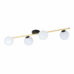 Emibig Plafoniera neagra cu 4 globuri din sticla alba Splendi (1248/4)
