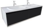 Kolpa San Set dulap baie cu lavoar inclus Kolpasan Pandora, 150 cm, alb negru (514230)