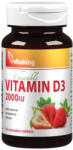 Vitaking Vitamin D3 2000 IU Chewable (90 Comprimate masticabile, Căpșuni)